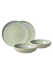 Geschirr-Set "Tafel-Set Perlemor Alga 4er Set gr&uuml;n", gr&uuml;n, 4 tlg., Porzellan, LIKE. BY VILLEROY & BOCH, Geschirr-Sets, Geschirr-Set