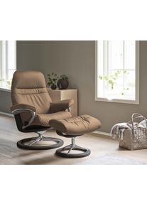 Relaxsessel stressless "Sunrise", braun (almond paloma), B:92cm H:105cm T:80cm, Leder BATICK: BATICK ist ein leicht korrigiertes, durchgef&auml;rbtes und genarbtes M&ouml;belleder, bei dem die meisten Unebenheiten und Spuren in der Regel entfernt wurden.;Leder PALOMA: PALOMA ist ein durchgef&auml;rbtes Semianilin-M&ouml;belleder mit nat&uuml;rlicher Narbung.;ROHLEDER Stoff Q2 FARON: Ein fester zuverl&auml;ssiger Boucl&eacute; mit ein