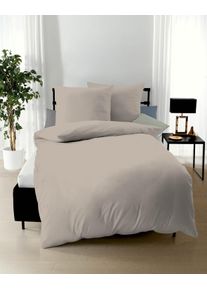 Bettw&auml;sche Kaeppel "Uni", braun (cappuccino), B/L: 140cm x 220cm, 1 Stk., 1 Stk., Mako-Satin, B/L: 70cm x 90cm, 2 Stk., Mako-Satin, Obermaterial: 100% Baumwolle, Bettw&auml;sche, Bettw&auml;sche, Unifarben