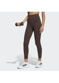 Trainingstights adidas Performance "OPTIME WORKOUT 3-STREIFEN 7/8 LEGGINGS", Damen, Gr. XXL, N-Gr, braun (aurora coffee, normal, gr.), Obermaterial: 73% Polyester, 27% Elasthan, 7/8-L&auml;nge, Hosen Trainingstights