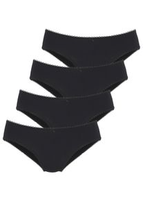 Jazz-Pants Slips Vivance, Damen, Gr. 40/42, 4 Stk., schwarz, Doppelripp, Obermaterial: 95% Baumwolle, 5% Elasthan, unifarben, k&ouml;rpernah, Unterhosen Jazz-Pants Slips, aus weicher Baumwoll-Qualit&auml;t