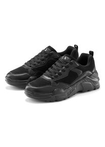 Sneaker Lascana "Turnschuhe, Halbschuh, Sportschuh, Freizeitschuh, Schn&uuml;rschuh", Damen, Gr. 40, Textil, schwarz (schwarz, schwarz), Obermaterial: 50% Lederimitat, 50% Textilmaterial. Decksohle: 100% Textilmaterial. Futter: 100% Textilmaterial. Laufsohle: 100% Synthetik, unifarben, Basic, Schuhe Sneaker, mit leichter Chunky Sohle VEGAN