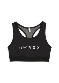 Sport-BH Puma "W X HYROX MID BRA", Damen, Gr. XS, N-Gr, Puma schwarz, Interlock, Obermaterial: 85% Polyester, 15% Elasthan, schmal, BHs Sport-BH, schmale Passform, f&uuml;r Fitness-Training, sportlicher Stil
