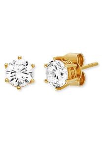 Paar Ohrstecker Engelsrufer "Shiny" Gr. 4, gold (gold, wei&szlig;, kristallwei&szlig;), Ohrringe, Damen, 4, Silber 925 (Sterlingsilber), Paar Ohrstecker, mit Zirkonia (synth.)