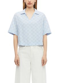Druckbluse s.Oliver, Damen, Gr. 44, coastal blau, Web, Obermaterial: 100% Viskose, gemustert, l&auml;ssig geschnitten h&uuml;ftlang, V-Ausschnitt, abgesteppte Kante, Blusen Druckbluse, Sommerbluse mit Allover-Print