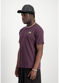 T-Shirt Alpha Industries "Basic T-Shirt SL", Herren, Gr. L, lila (plum), Obermaterial: 100% Baumwolle, Shirts T-Shirt