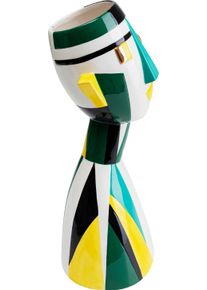 Dekovase KARE DESIGN "Deko Happy Face 43cm", mehrfarbig, B:20cm H:42cm T:16cm, Keramik, Vasen, Dekovase
