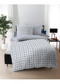 Wendebettw&auml;sche Kaeppel "Plaid", blau (hellblau), B/L: 155cm x 220cm, 1 Stk., 1 Stk., Seersucker, B/L: 80cm x 80cm, Seersucker, Obermaterial: 100% Baumwolle, Bettw&auml;sche, Wendebettw&auml;sche, mit Karomuster