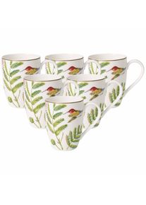 Villeroy & Boch Becher VILLEROY & BOCH "Kaffeebecher Amazonia Anmut 350 ml 6er Set bunt", bunt, Porzellan, Trinkgef&auml;&szlig;e, Becher