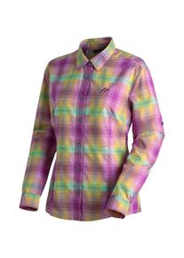 Funktionsbluse Maier Sports "Nanni", Damen, Gr. 42, lavendel, 85% Polyester, 15% Viskose, Blusen Funktionsbluse, Damen Bluse, leichte Langarmbluse, Blusen-Shirt, Karobluse, Reg Fit