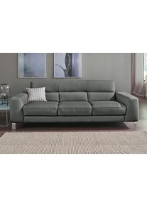 3-Sitzer Calia italia "Simon, toller Sitzkomfort, italienisches Designsofa", grau, B:232cm H:81cm T:94cm, Leder SORRENTO - 100% Leder;Leder BULL - 100% Leder, Sofas, 3-Sitzer, in zwei Lederqualit&auml;ten