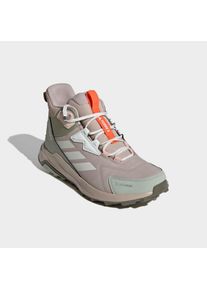 Wanderschuh adidas terrex "ANYLANDER MID LEA CP W", Damen, Gr. 43, wonder alumina, sanftes wei&szlig;, halo gr&uuml;n, Leder, Textil, Schuhe Wanderschuh, wasserdicht und aus Leder