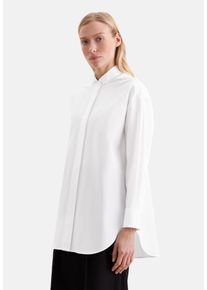 Hemdbluse Seidensticker, Damen, Gr. XXL (44), wei&szlig;, 100% Baumwolle, unifarben, oversize, Blusen Hemdbluse, 1/1 Kl&auml;ppchenkragen Uni