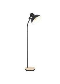 Eglo Stehlampe "LUBENHAM Stehlampe,Vintage, Stahl und Holz, IP20, E27, Wohnzimmerlampe", braun (schwarz, braun), 1, &Oslash; 0cm H: 160cm, 1 Stk., Leuchten, Stehleuchte, Flur, L47,5 x B30 x H160 cm, schwarz, braun, 1X28W exkl., Stehlampe