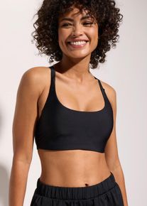 Reggiseno bikini a bustier sportivo in materiale ad asciugatura rapida, Nero, Taglia 50, bonprix
