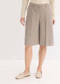 Bermuda gessati con pinces, Marrone, Taglia 60, bonprix