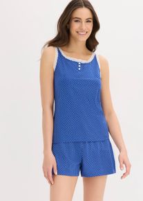 Pigiama estivo con pizzo delicato, Blu, Taglia 46/48 (M), bonprix