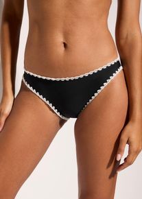 Slip per bikini con ricamo, Nero, Taglia 48, bonprix