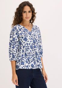Tunica in cr&ecirc;pe strutturato, Bianco, Taglia 54/56 (XL), bonprix