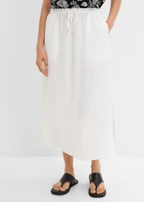 Gonna lunga in misto viscosa, Bianco, Taglia 50, bonprix