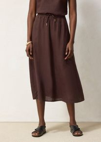 Gonna lunga in puro lino, Marrone, Taglia 50, bonprix
