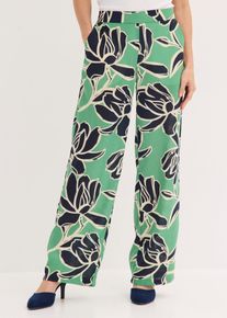 Pantaloni a palazzo effetto lino, Verde, Taglia 46, bonprix