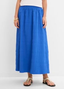 Gonna midi leggera in tessuto operato, Blu, Taglia 48, bonprix