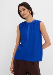 Top con collo alla coreana, Blu, Taglia 48, bonprix