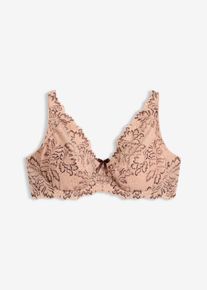 Reggiseno minimizer con pizzo delicato, Beige, Taglia 80C, bonprix