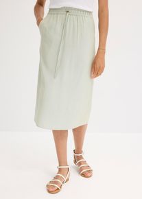 Gonna midi in satin lucido, Blu, Taglia 54, bonprix