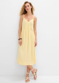 Abito midi in viscosa operata, Giallo, Taglia 42, bonprix