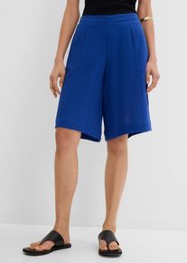 Bermuda in puro cotone con elastico in vita, Blu, Taglia 48, bonprix