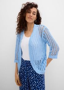 Cardigan traforato con paillettes, Blu, Taglia 54/56 (XL), bonprix