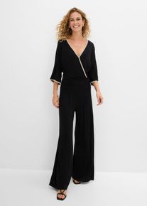 Tuta in viscosa fluida, Nero, Taglia 50/52 (L), bonprix