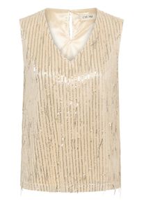 Blusentop Cream "&Auml;rmellose Bluse CRClei", Damen, Gr. XL, beige (champange silber sequins), Obermaterial: 100% Polyester PES., Blusen Blusentop