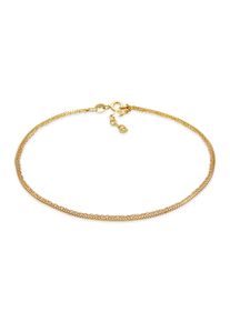 Fu&szlig;kette Elli "Fu&szlig;schmuck Kordel Venezianer Layer Basic Zeitlos 925 Silber" Gr. 22, gold, Fu&szlig;ketten, Damen, 22, Silber 925 (Sterlingsilber), Fu&szlig;kette