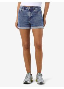 Jeansshorts Noisy may "NMMONI HW DNM SHORTS AZ358MB NOOS", Damen, Gr. L (40), N-Gr, blau (medium blau denim), Denim/Jeans, Obermaterial: 99% Baumwolle, 1% Elasthan, unifarben, slim fit, Jeans Jeansshorts, Topseller