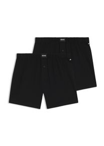 Webboxer BOSS, Herren, Gr. M, 2 Stk., schwarz (schwarz 001), Jersey, Obermaterial: 95% Baumwolle, 5% Elasthan, Unterhosen Webboxer