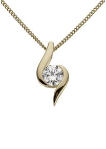Kettenanh&auml;nger Firetti "Schmuck Geschenk Gold 333 Halsschmuck Anh&auml;nger f&uuml;r Halskette Solit&auml;r", gold (gelbgoldfarben, kristallwei&szlig;, kristallwei&szlig;), Schmuckanh&auml;nger, Damen, Gelbgold 333, 0,65 g, Kettenanh&auml;nger, mit Zirkonia (synth.)