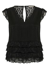 Blusentop Cream "&Auml;rmellose Bluse CRSoffie", Damen, Gr. 42, schwarz (pitch schwarz), Obermaterial: 85% Viskose CV. 15% Polyamid PA., Blusen Blusentop
