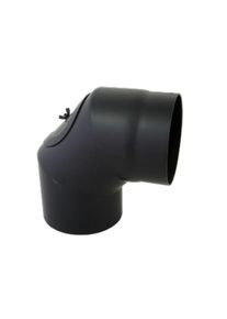 Bertrams Bogen 05SB90-160T 160 x 2 mm, 90Grad, 3-tlg., feststehend, mit T&uuml;r, schwarz