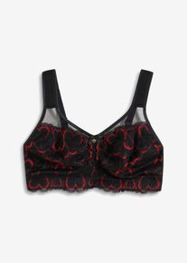 bonprix Femei Sutien pentru protecția spatelui fără armătură, cu bretele căptușite, negru, 90G