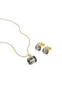 Metal Alloy en Grey Crystal Sets afgewerkt in 18 karaat geel goud - Garbar