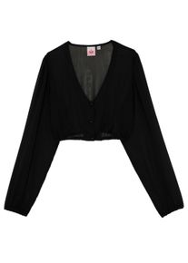 Spieth & Wensky Dirndlbluse SPIETH & WENSKY "Efeu", Damen, Gr. 50, schwarz, Obermaterial: 100% Polyester PES., uni, festlich, regular fit, V-Ausschnitt, Blusen Dirndlbluse, mit schimmernden Kn&ouml;pfe als stilvolles Detail