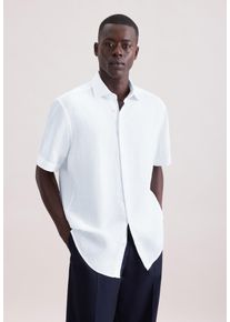 Leinenhemd Seidensticker "Schwarze Rose", Herren, Gr. XXL (45), normale &Auml;rmell&auml;ngen, wei&szlig;, 100% Leinen, unifarben, regular fit, Hemden Leinenhemd, Regular 1/2 Kentkragen Uni