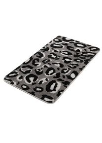 Badematte OTTO HOME "Regona Leo, Badvorleger, Badezimmer Teppich, Duschvorleger", anthrazit, H:10mm, Polyester, Badematten, Badematte, Leoparden-Muster, Animal Print, modern