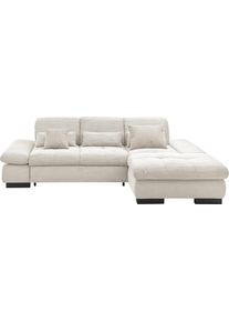 Ecksofa "SO4100 V", wei&szlig;, B:284cm H:80cm T:190cm, 100% Polyester, SET ONE BY Musterring, Sofas, Ecksofa, mit verstellbaren Kopfteilen, wahlweise mit Funktionen, Cord-Bezug