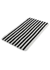 Badematte OTTO HOME "Streifen, Badvorleger, Badezimmer Teppich", schwarz, wei&szlig;, H:12mm, Polyester, Badematten, Badematte, Scandi, gestreift, Badteppich, Badematten