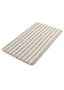 Badematte OTTO HOME "Streifen, Badvorleger, Badezimmer Teppich", beige, wei&szlig;, H:12mm, Polyester, Badematten, Badematte, Scandi, gestreift, Badteppich, Badematten