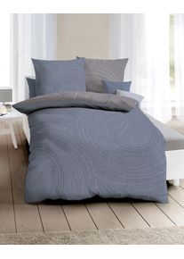 Wendebettw&auml;sche Kaeppel "JARO 100% Baumwolle", grau (taube), B/L: 135cm x 200cm, 1 Stk., 1 Stk., Feinbiber, B/L: 80cm x 80cm, 2 Stk., Feinbiber, Obermaterial: 100% Baumwolle, Bettw&auml;sche, Wendebettw&auml;sche, mit Markenrei&szlig;verschluss, zeitloses Design, pflegeleicht